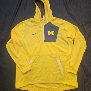 Nike Bright Yellow Hooded Jacket with M Patch